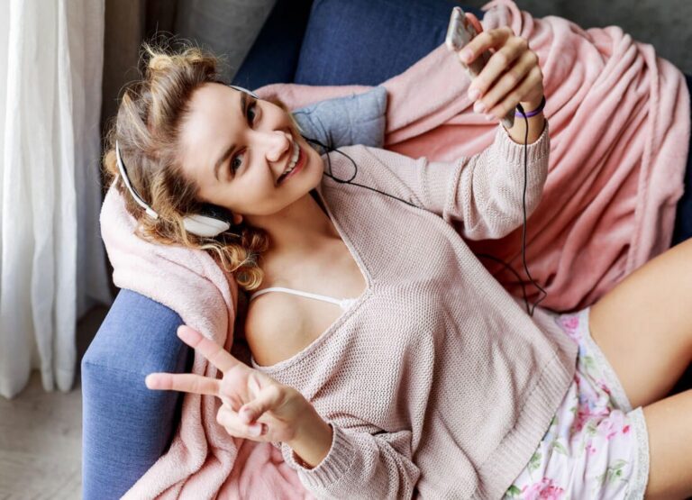 Adult audio background beautiful bed casual