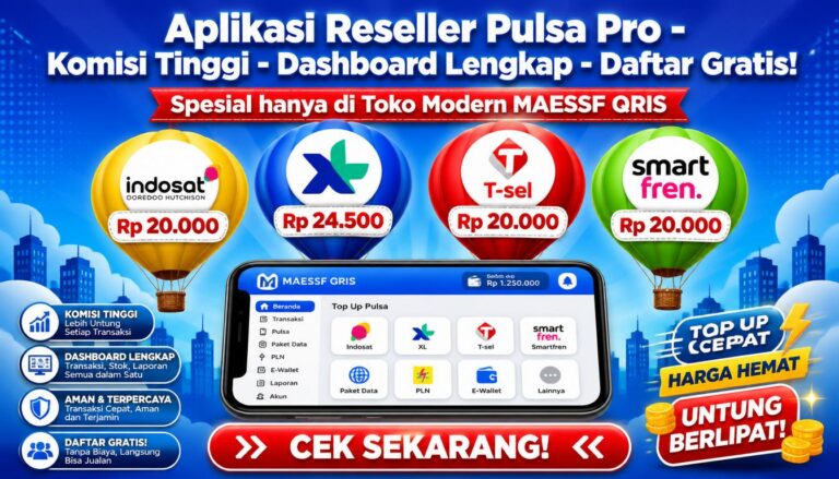 Aplikasi Reseller Pulsa Pro Komisi Tinggi Dashboard Lengkap Daftar Gratis