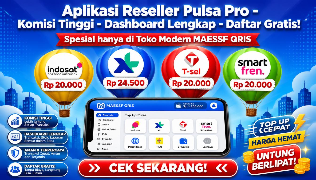 Aplikasi Reseller Pulsa Pro Komisi Tinggi Dashboard Lengkap Daftar Gratis