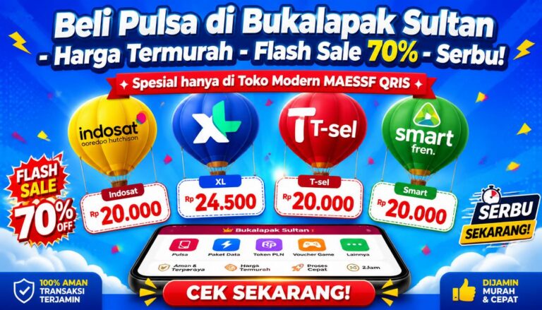 Beli Pulsa di Bukalapak Sultan Harga Termurah Flash Sale 70% Serbu